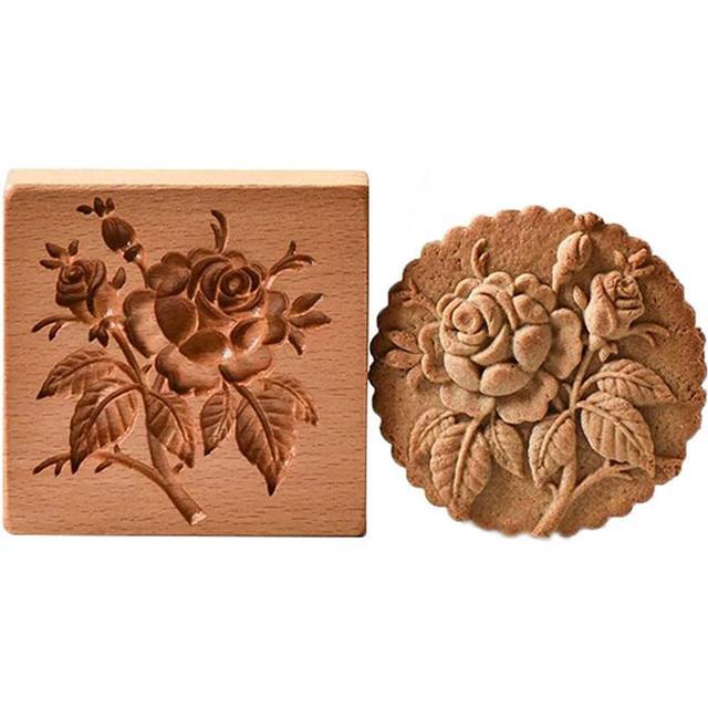 Wooden Shortbread Mould Cookie or Clay Embossing Moulds