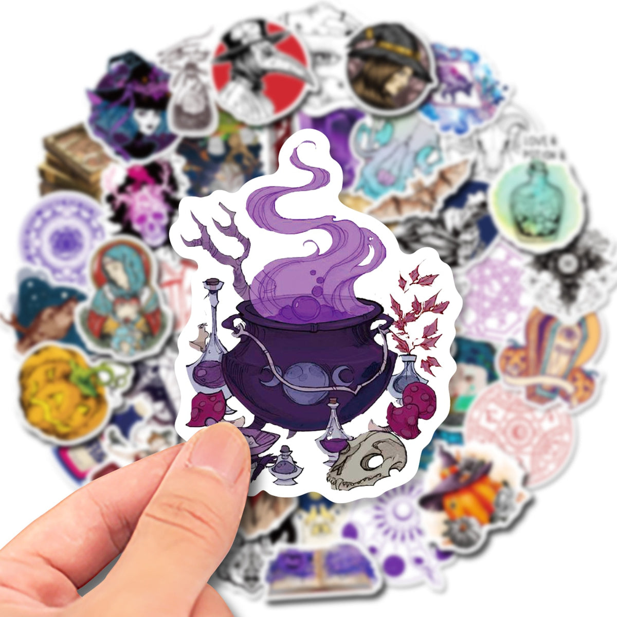 50PCS Magic Witch Halloween Stickers Decals