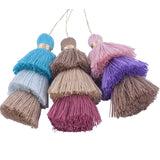 1/2pcs Cotton Tassels for Crafts Tri-Layered Tassels with Hanging Loop for Crafts Jewelry Making Bookmark Clothing  Accessories