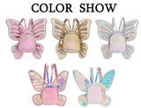 Mini Backpack Butterfly Wings Daypack Holographic Leather