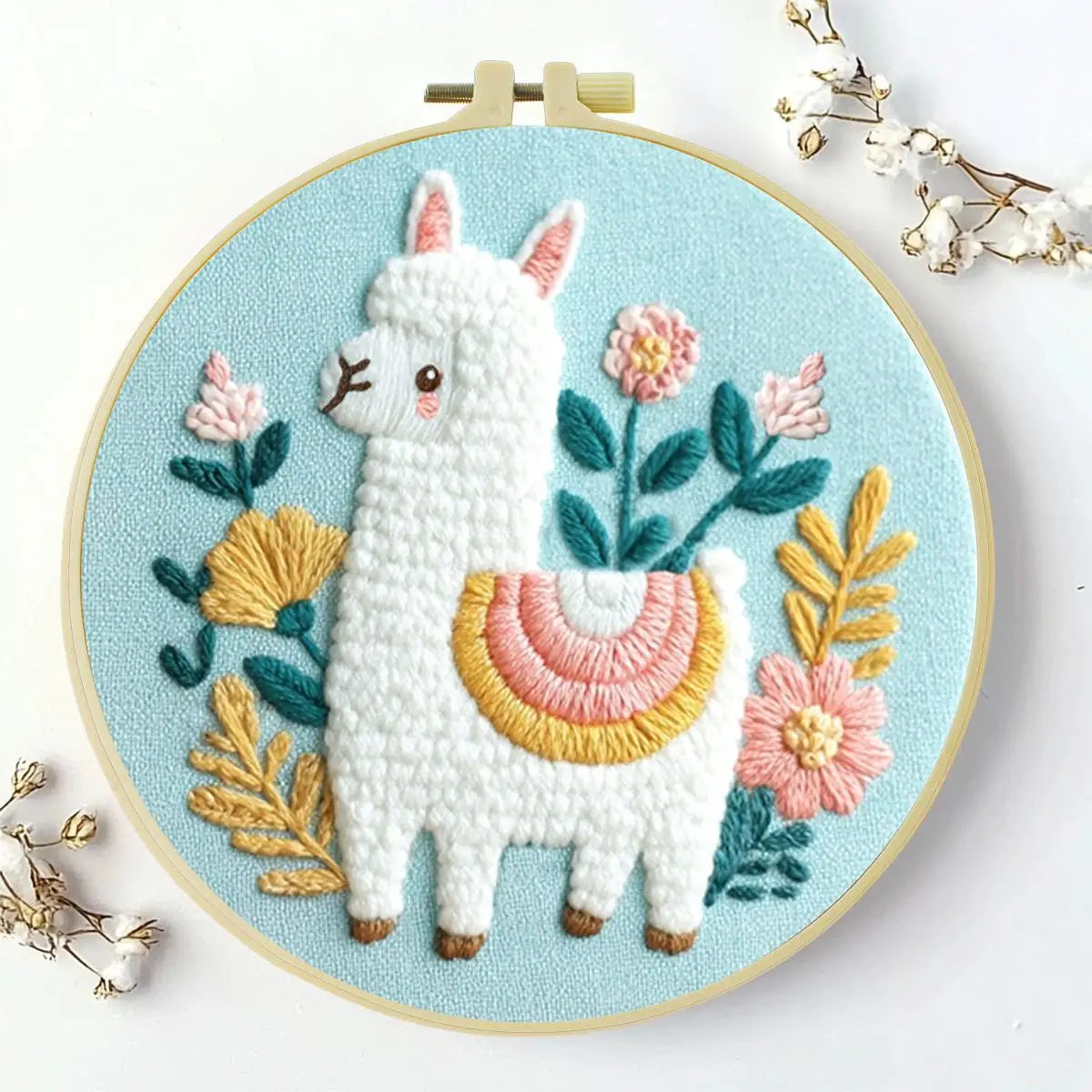 Llama Alpaca 20X20CM/15X15CM DIY Embroidery Kit for Beginners