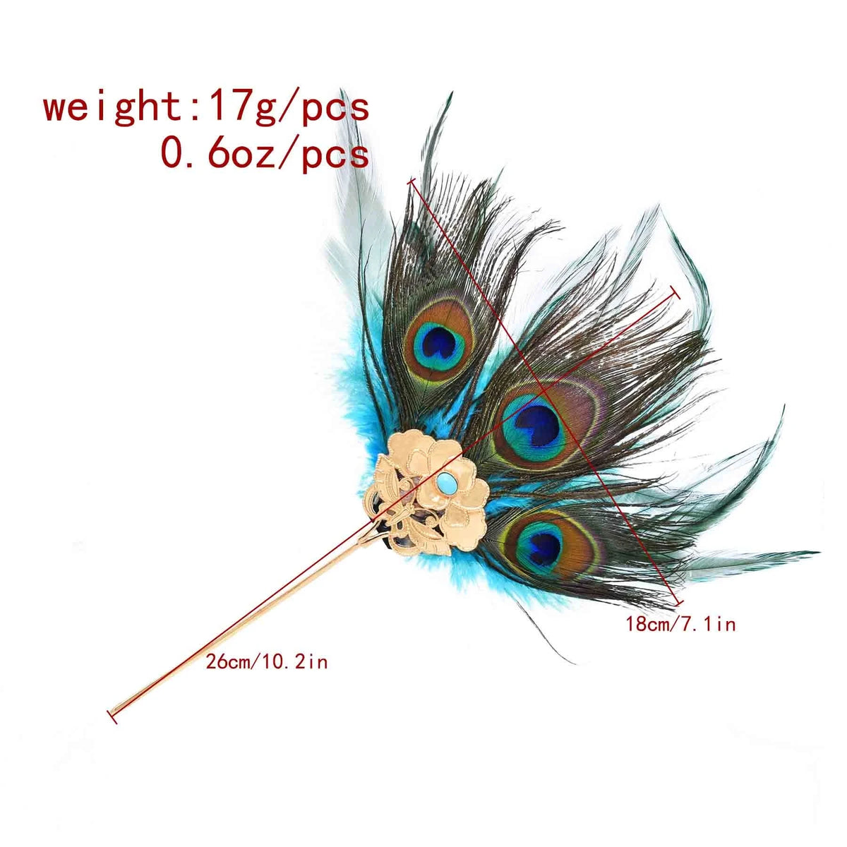 Peacock Feather Hairpins
