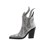 Flamin' Awesome Rhinestone Ankle Boots