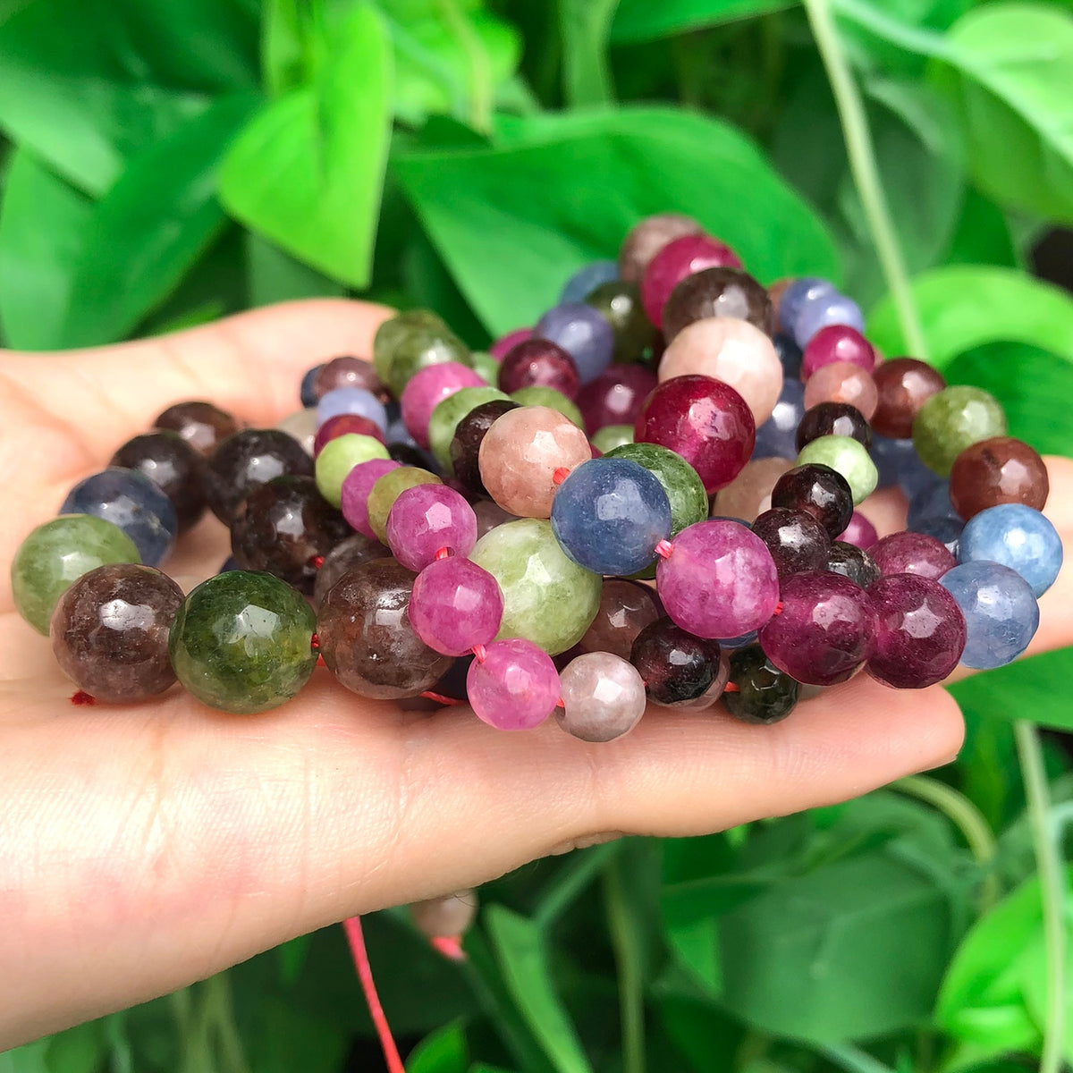 Tourmaline Natural Stone Faceted Beads Round Beads DIY Jewellery Making