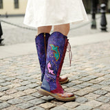 Wanda's Purple Genuine Leather Motorcycle Boots