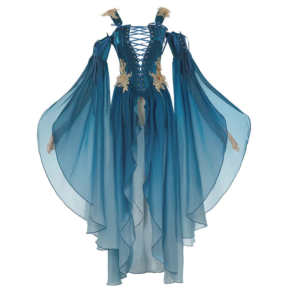 Elven Medieval Renaissance Costume Elf Style Corsetted Dress Cosplay C Woodland Gatherer Elven Medieval Renaissance Costume Elf Style Corsetted Dress Cosplay C Woodland Gatherer