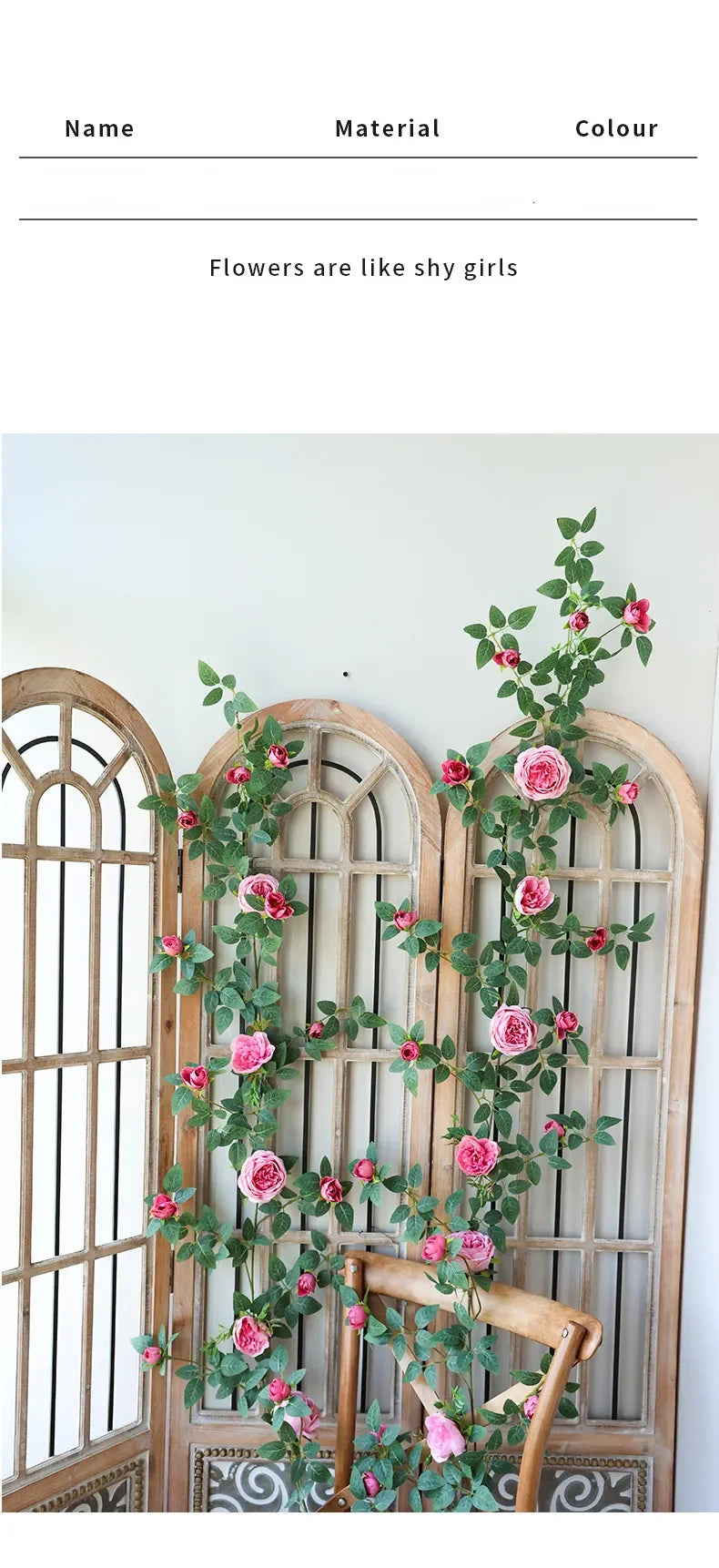 Artificial Sweetheart Roses Silk Fake Flowers Vines Party Decoration