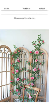 Artificial Sweetheart Roses Silk Fake Flowers Vines Party Decoration