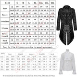 Mens Gothic Steampunk Tailcoat Medieval Brocade Damask Jackets