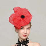 Red Poppy Fascinator Hat Headband Spring Race Season