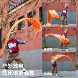 2.5m Orange Dragon Dance Ribbon With Stick and Lights