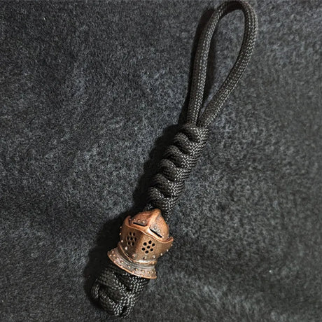 Brass Spartan Warrior Helmet Paracord Beads Lanyard Dreadlock Beard Bead