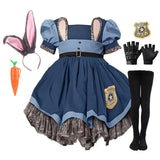 Judy Bunny Police Officer Cosplay Costume for Little Girls Zoo Utopia Dress Up Rabbit Book Week Costume