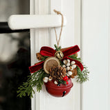 Christmas Bell Antlers Bow Pinecone Bell Christmas Hanging Decoration