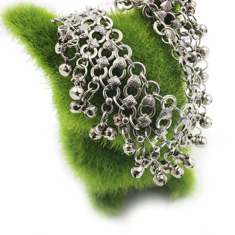 A Pair of Silver Bells Anklet Foot Jewellery