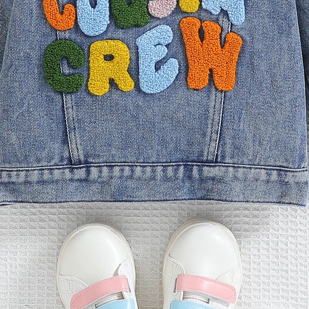 Cousin Crew and Sisters Letter Printed Denim Jackets for Girls