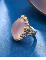 The Forest's Gifts S925 Sterling Silver Ring Pink Crystal
