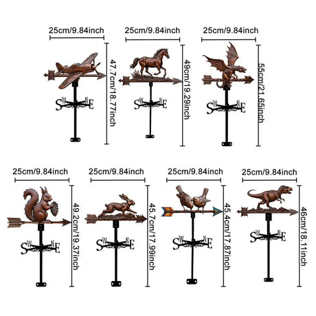 Bronzed Metal Weather Vanes Garden Decoration
