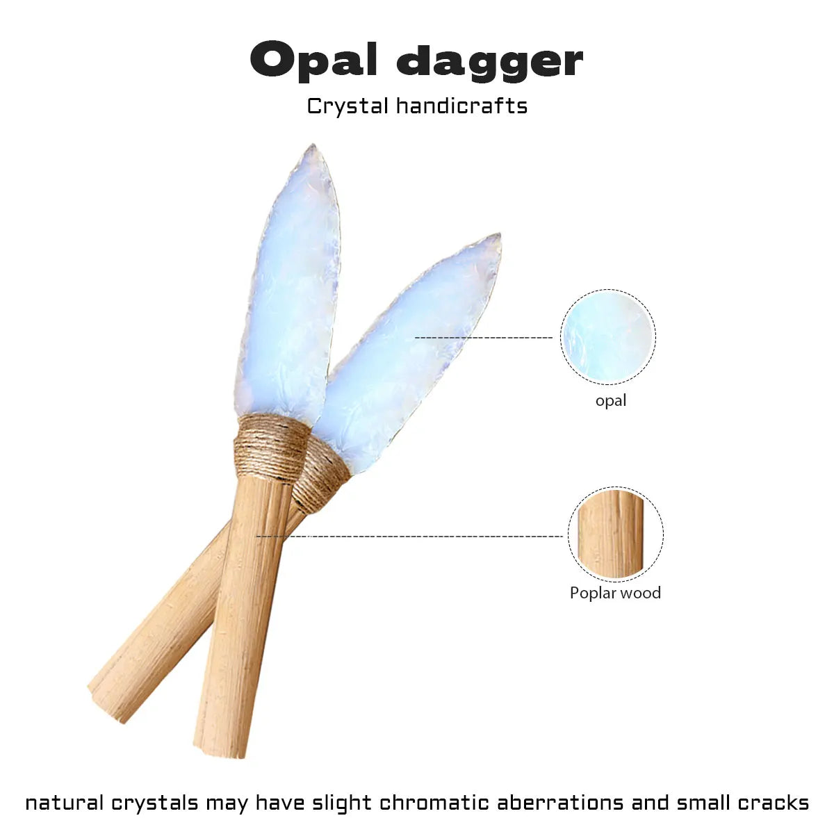 Crystal Opal Dagger Natural Stone Altar Knife