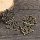 Three Vintage Flower Metal Hinges Furniture Hardware