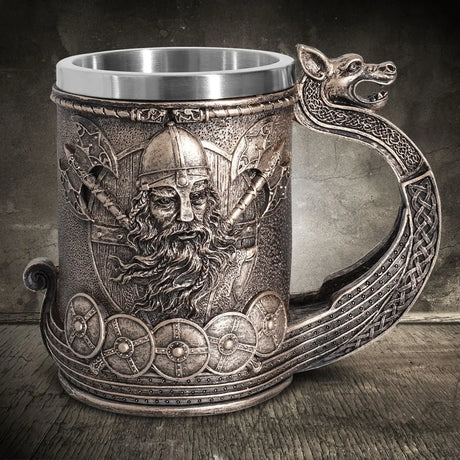 Viking Tree of Life Beer Mug Stainless Steel