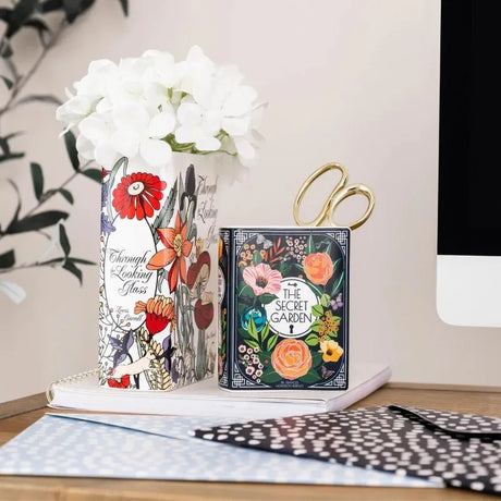 Ceramic Book Vase Bookshelf Decor for Book Lovers
