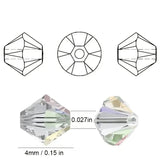 3 4 6mm Bicone Crystal Beads Box Multi-faceted Set 15 Grid Loose Spacer Kit for Jewellery Making DIY