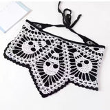 Skulls Bats Spiderwebs Halloween Crochet Headscarves Knitted Cotton Triangle Scarf