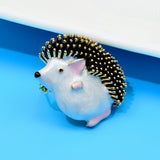 Hedgehog Enamel Brooch
