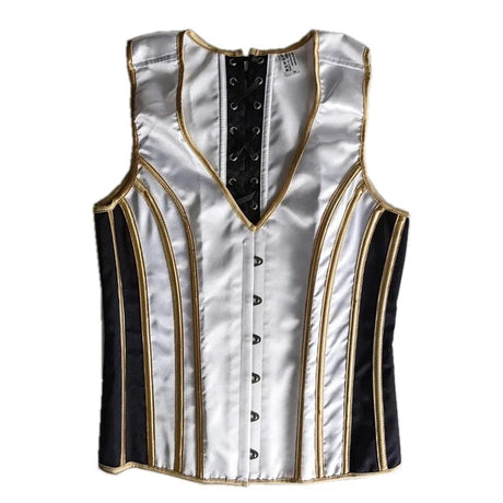 Men's Formal Boned Waistcoat Corset Vest Lace Up Burlesque Performance Stage Costume