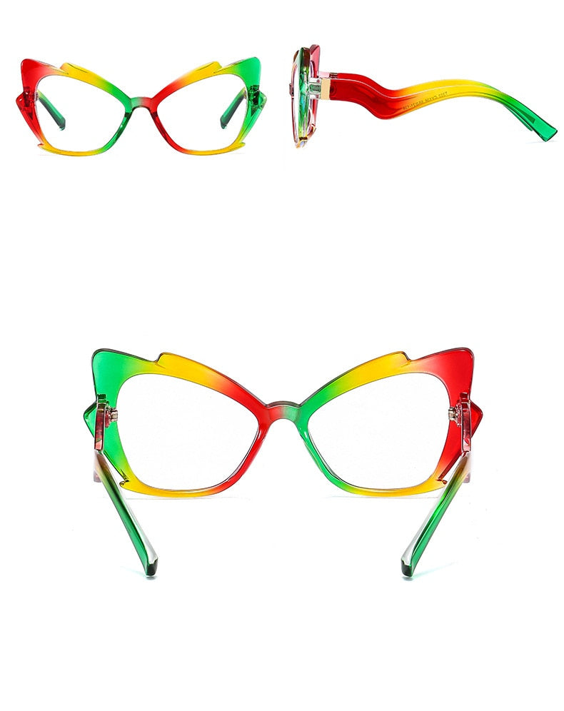 Blue Light Reading Glasses Butterfly Cat Eye Glasses Frame Clear Lens