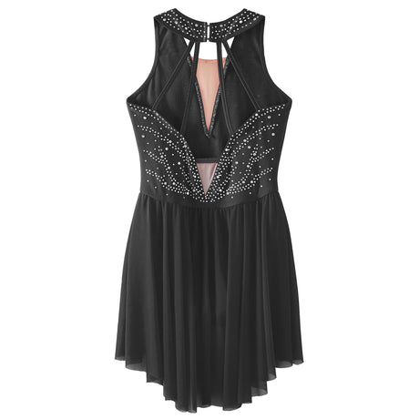 Girls Rhinestone Modern Contemporary Dance Ballet Dress Leotard Costume