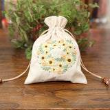 DIY Storage Drawstring Bag Embroidery Kit with Hoop DIY Craft Kits