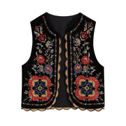 Kezia's Sequinned Embroidered Velvet Waistcoat Vest