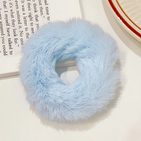 Dopamine Colour Fluffy Scrunchie Hair Bands Ponytail Holder Hair Accessories