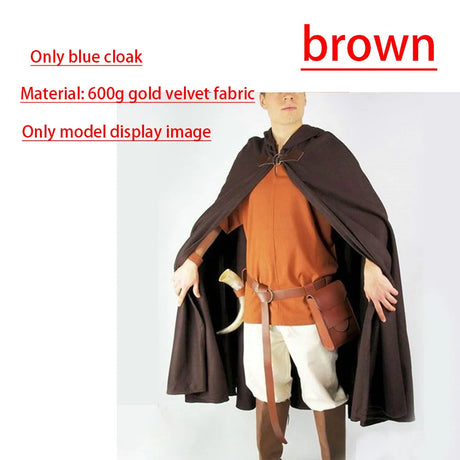 Short Medieval Velvet Capelet Hooded Cloak Renaissance Cape