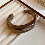 Smooth Round Acrylic Cuff Bangles Vintage Style Jelly Coloyr Smudging Wide Resin Bracelets