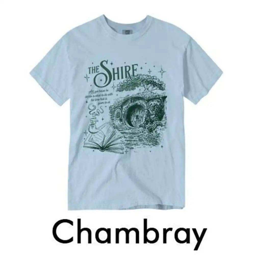 The Shire LOTR Unisex T-Shirt Cotton Tee Fantasy Book Lover Second Breakfast