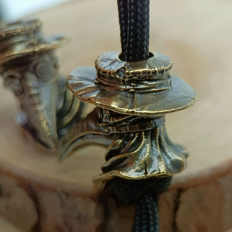 Plague Mask Doctor Brass Paracord Bead Lanyard Dreadlock Beard Bead
