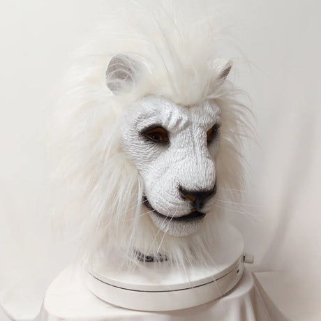 Lion Mask Cosplay Beast White Lion Latex Masks Book Week Halloween Party Costumes Props