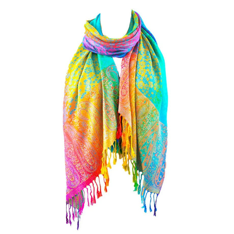 Rainbow Pashmina Scarfs Large Soft Warm Shawl Wrap