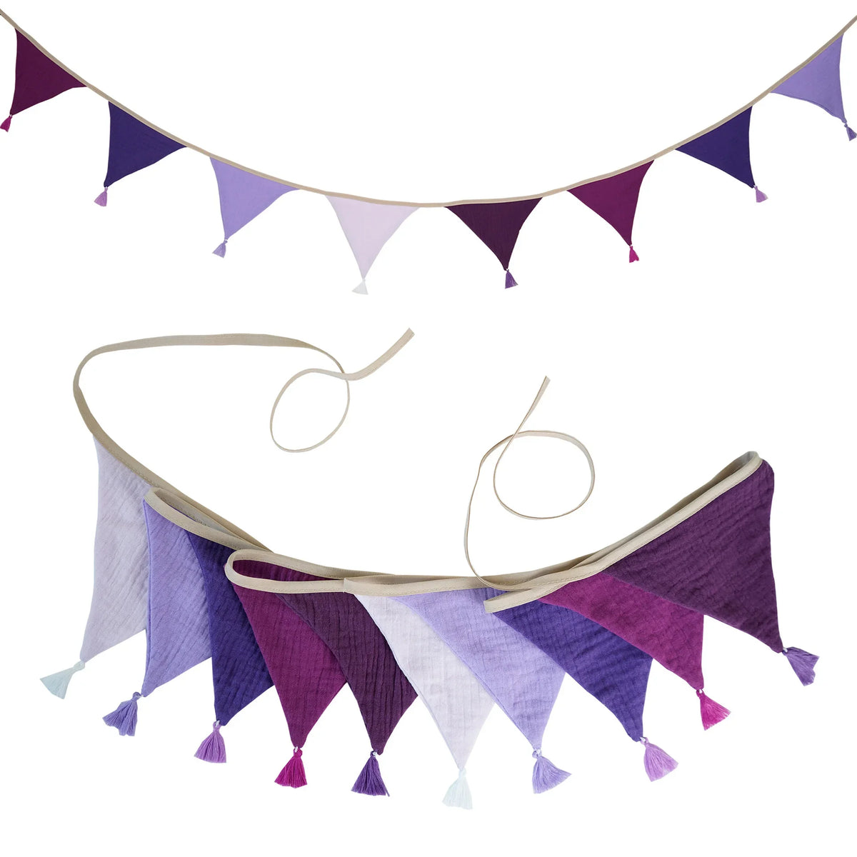 Children's Bunting 10 Triangle Flags with Tassles Party Decor Carnival Banner Garland 2.6M/8.5FT