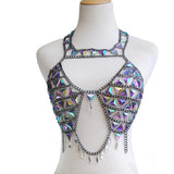 Gem Patchwork Festival Halter Tops Party Crop Top