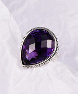 Tear of the Kraken S925 Sterling Silver Ring Waterdrop Amethyst