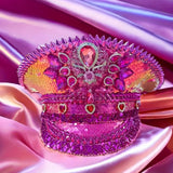 Fabulously Pink Rhinestone Festival Captain Hat Military Cap