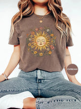 Celestial Sun Face T-Shirt