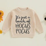 It's Just A Bunch Of Hocus Pocus Kids Baby Girls Boys Knit Sweater Embroidered Pullover 0-3T
