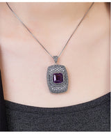 Tiarn's Token S925 Sterling Silver Pendants Tangent Plane Amethyst