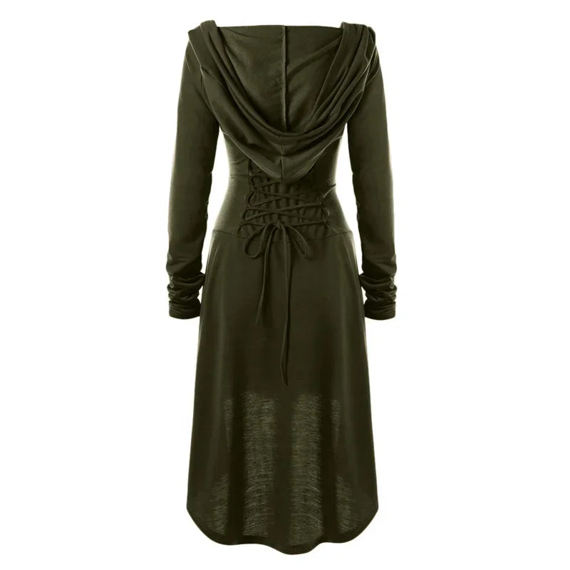 Archer's Goblincore Hooded  Lace Up Tunic Dress