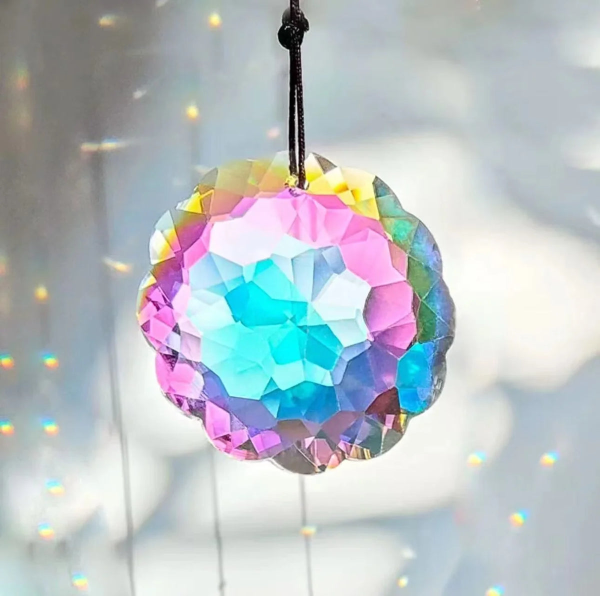 Rainbow Mandala Crystal Sun Catcher Window Hanging Rainbow Maker Crystal Prism